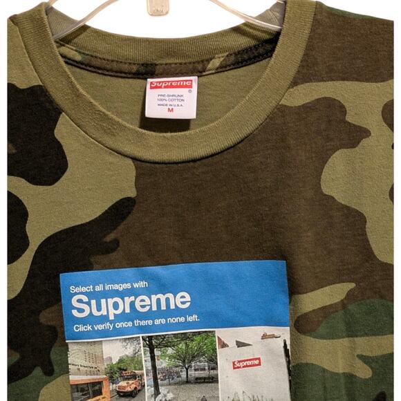 SUPREME Verify T-shirt in Woodland Camo Green Men's Medium - Picture 5 of 6